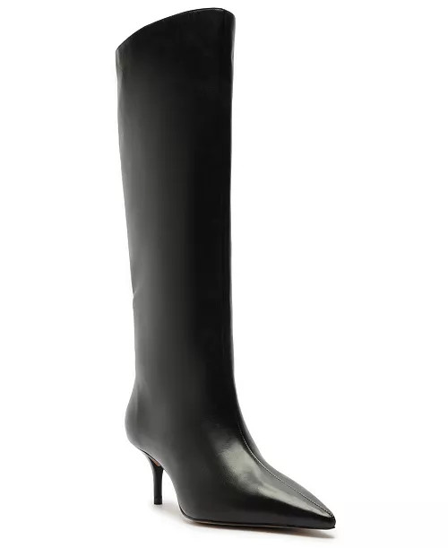 Arezzo Women's Skye Low Stiletto Leather Calf Boots - Macy's | Macy's