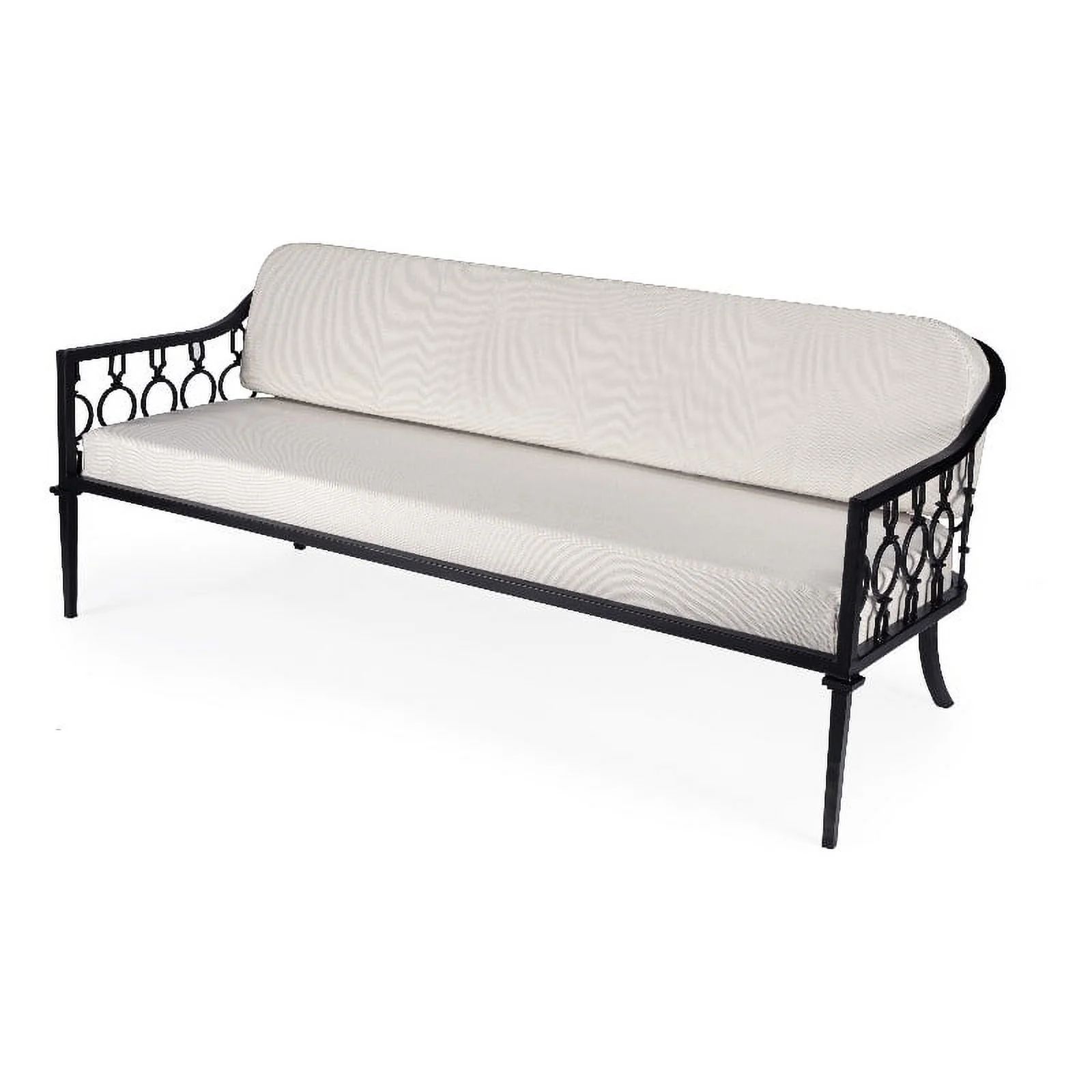 Butler Specialty Company Southport Iron Upholstered Outdoor Sofa in Black | Walmart (US)