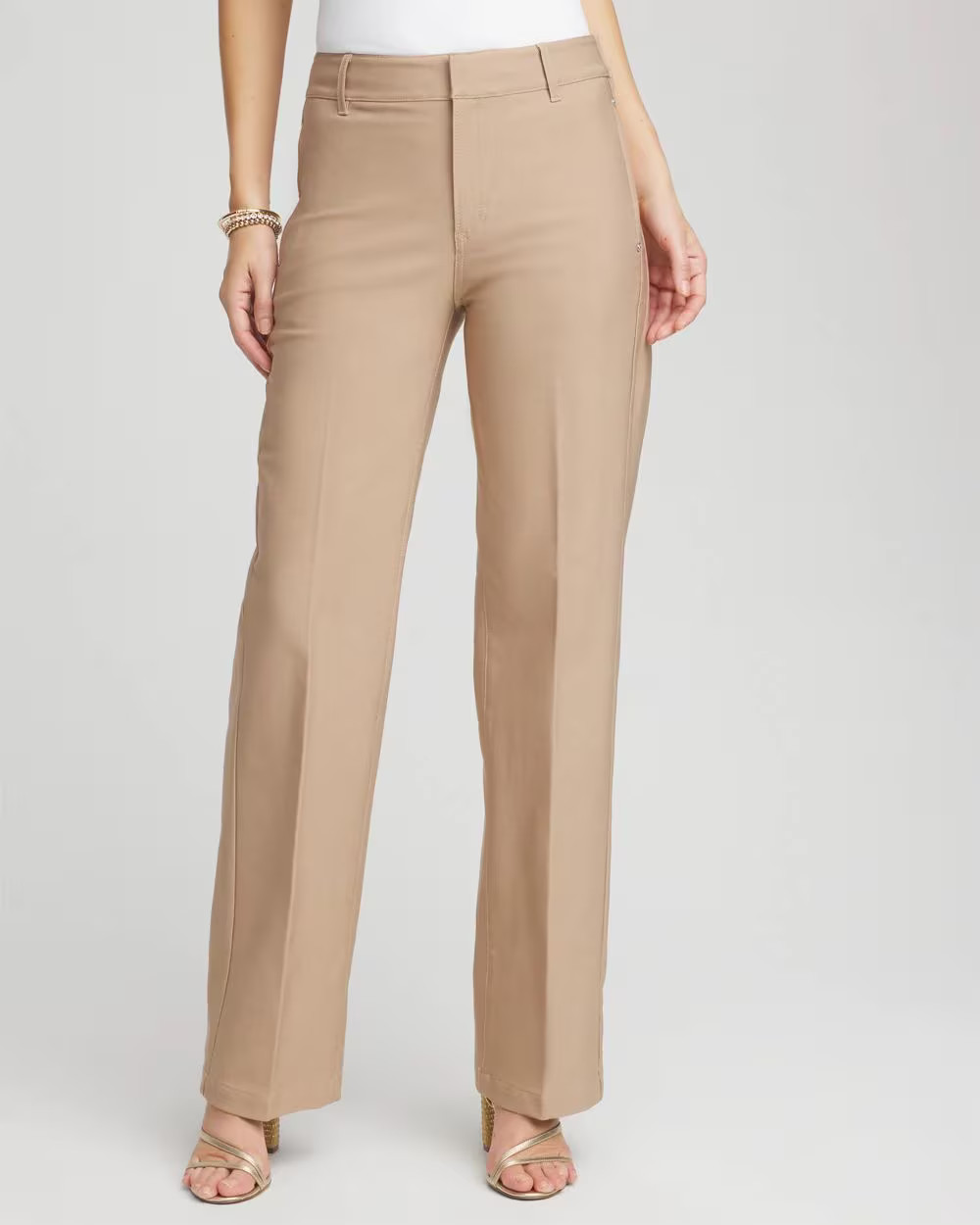 Petite Cotton Straight-Leg Trousers | Chico's