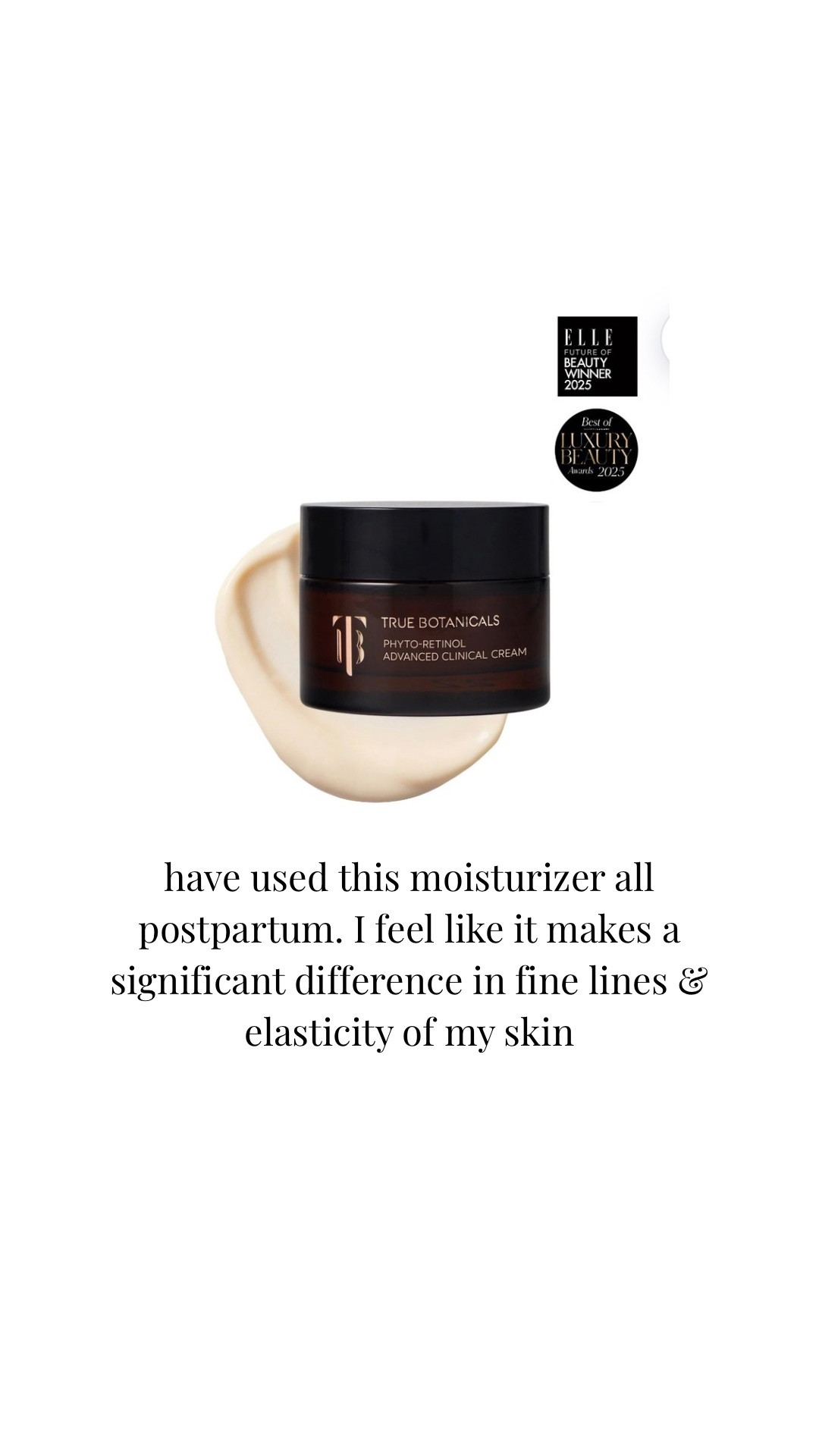 Have used this moisturizer all postpartum and I do notice a difference in fine lines and elasticity when I run out. 

#LTKselfcare #LTKgrwm #LTKmorningroutine