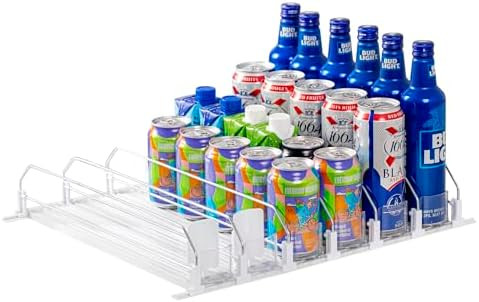 RULA Drink Organizer for Fridge, Width Adjustable Beverage Pusher Glide, Soda Can Dispenser for R... | Amazon (US)