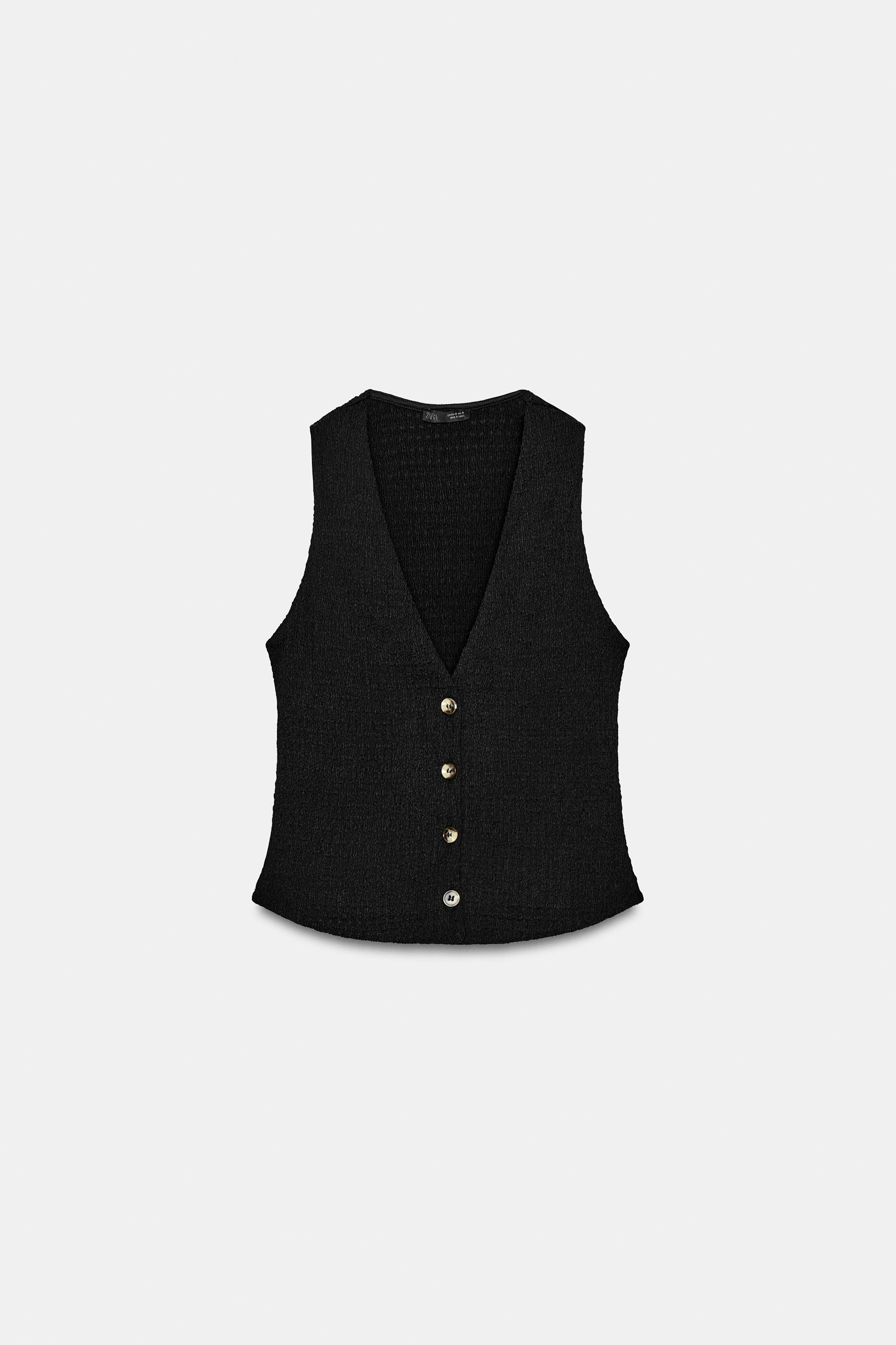 TEXTURED BUTTONED VEST TOP | Zara US