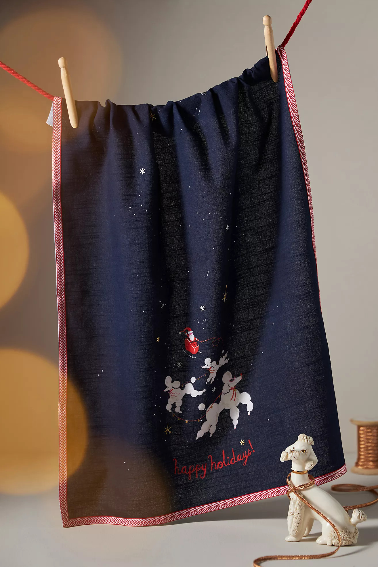 Louise Pretzel Dashing Poodles Dish Towel | Anthropologie (US)