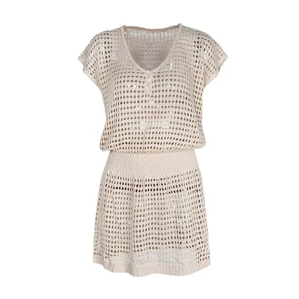 Womens Summer Hollow Cover Up Dress Bathing Suit Crochet Swimwear Beachwear Tunic Shirt Top - Wal... | Walmart (US)