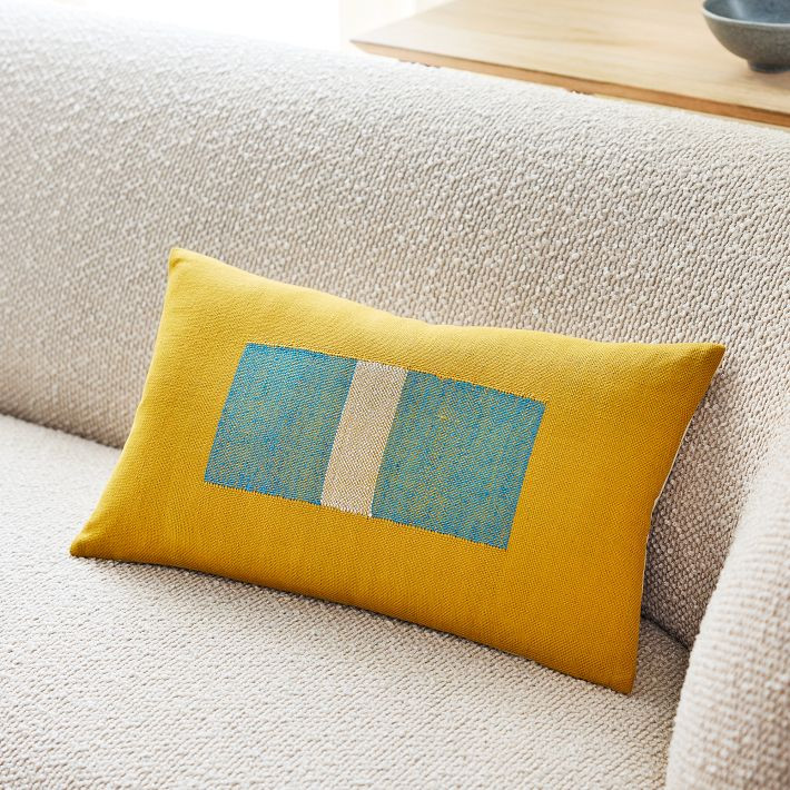 Silk Center Block Pillow Cover | West Elm (US)