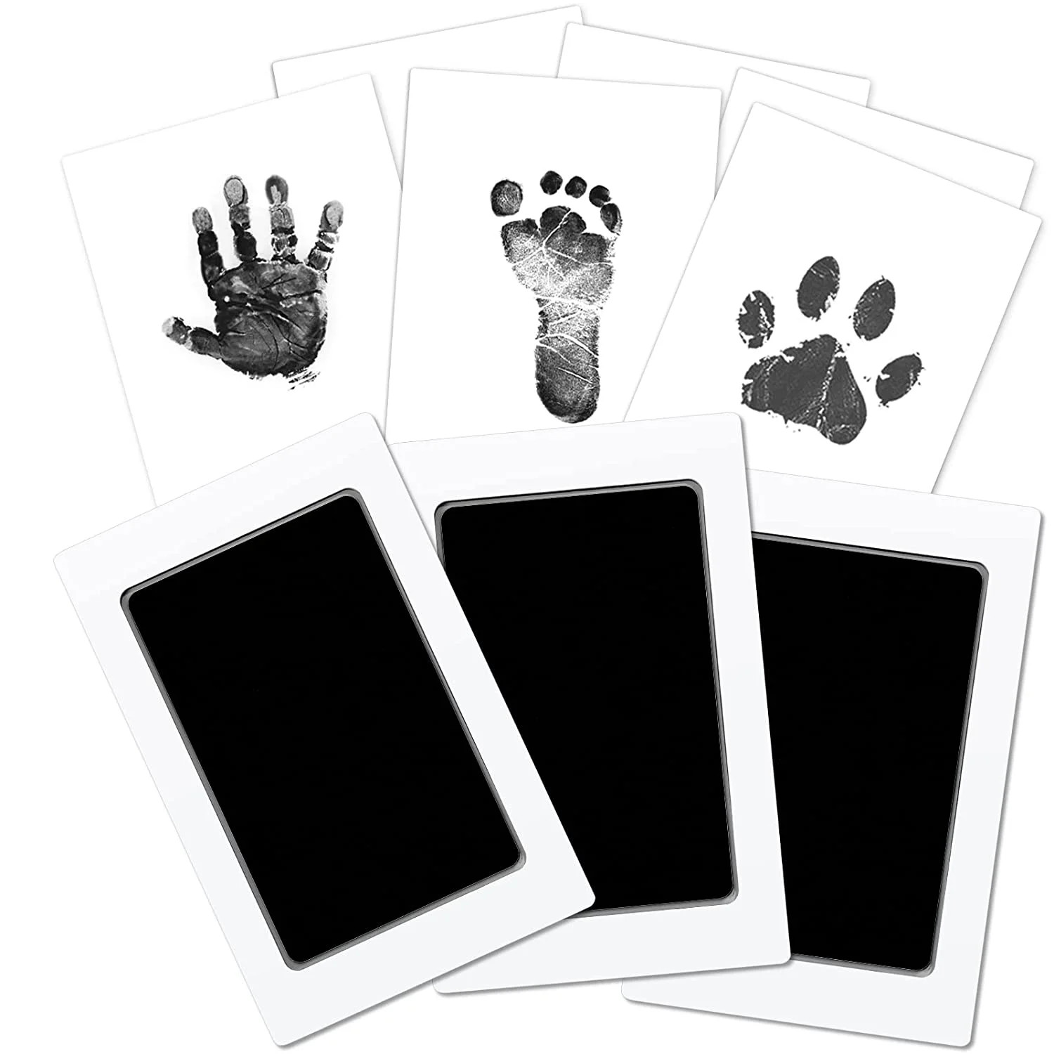 Baby Footprint Handprint Kit Clean Touch Large Ink Pad, 3 Pcs Pet Dog Paw Stamp Pad Print Kit, Sa... | Walmart (US)
