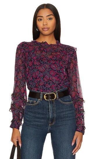 Fiorella Blouse in Bordeaux Floral | Revolve Clothing (Global)