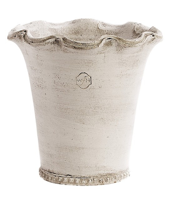 Porch & Petal Outdoor Planters WHITE - 7'' Festonee Vase | Zulily