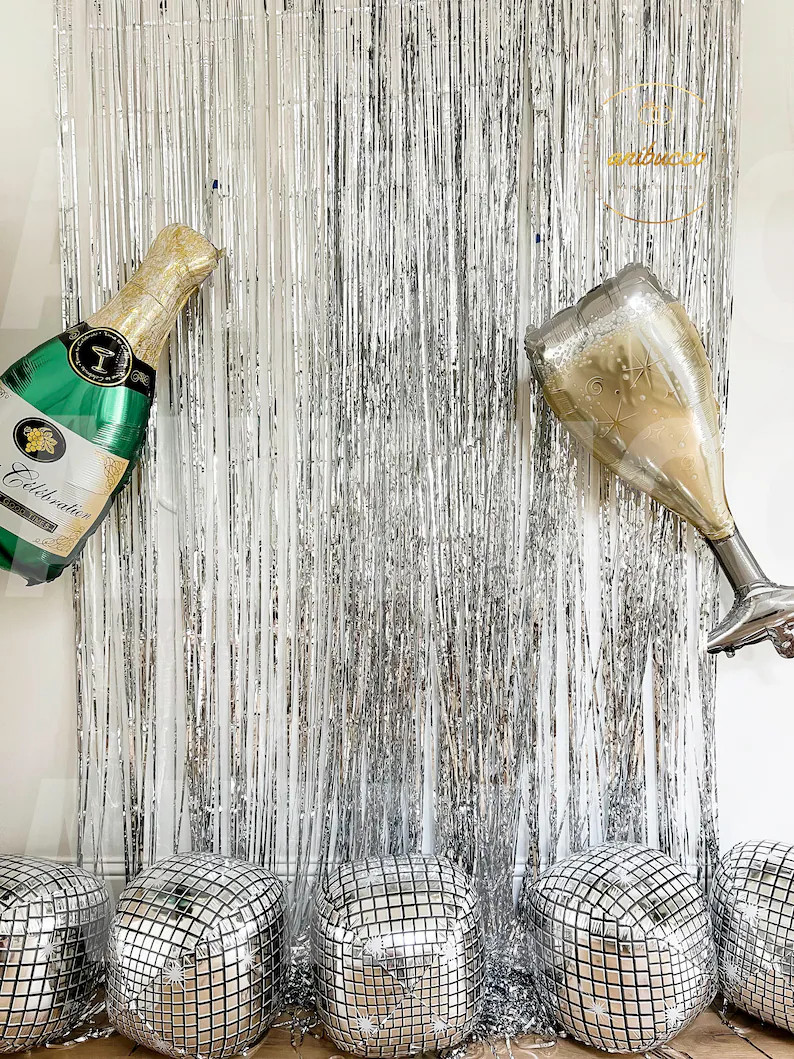 22" Disco Ball Foil Balloons, 5 pcs Retro Bachelorette Party Decorations, Last Disco, Decades Bir... | Etsy (US)