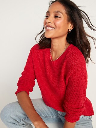 Textured Cotton-Blend Tunic Sweater for Women | Old Navy (US)