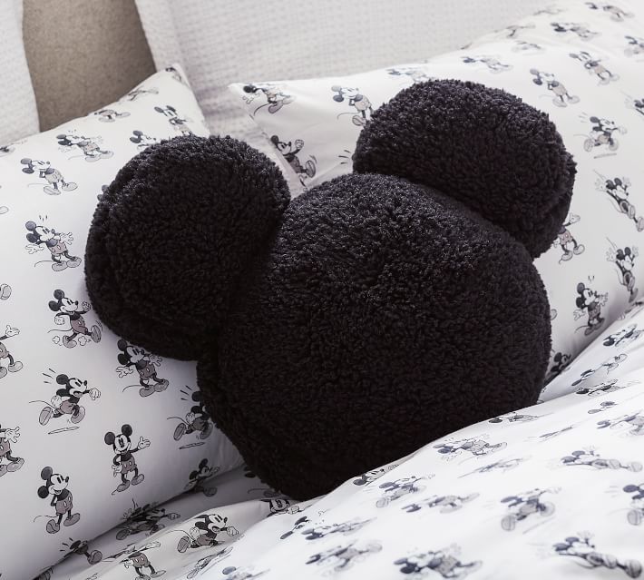 Disney Mickey Mouse Shaped Sherpa Pillow | Pottery Barn (US)