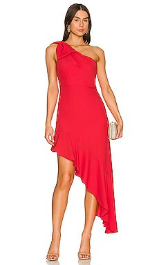 BCBGMAXAZRIA Asymmetrical Dress in Poinsettia from Revolve.com | Revolve Clothing (Global)