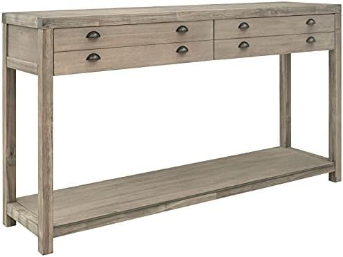 Console Table with Storage, Retro Wooden Console Table with Two Drawers and Shelf for Living Room an | Amazon (US)