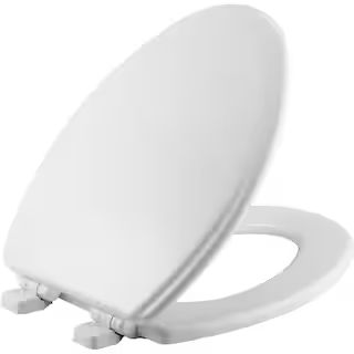 BEMIS Jamestown Adjustable Slow Close Never Loosens Elongated Closed Front Toilet Seat in White-1... | The Home Depot