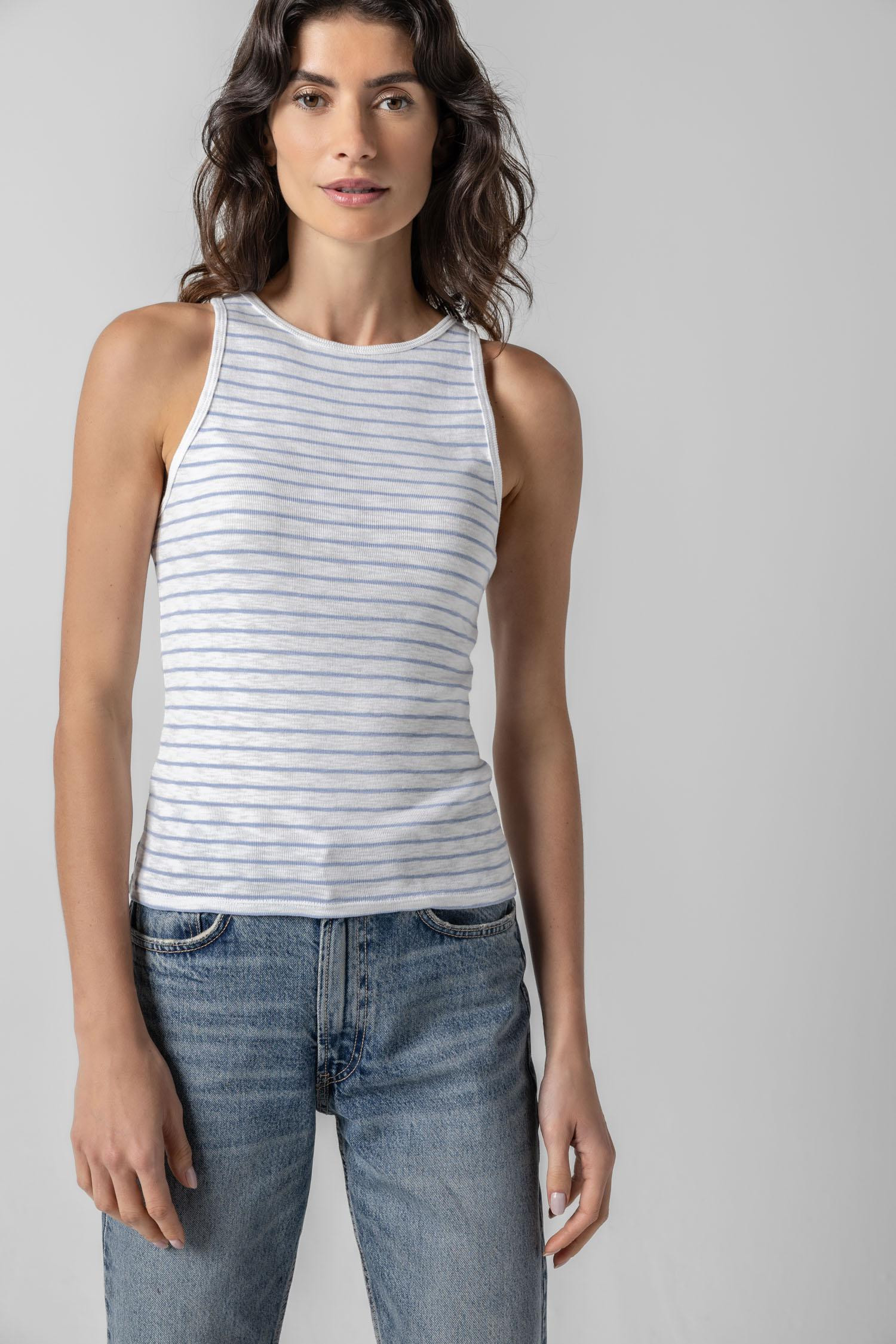Striped High Neck Tank | Lilla P