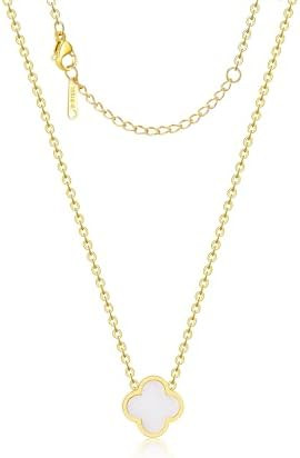 Clover Necklace for Women Four Leaf Clover Necklace Flower Lucky Pendant for Women | Amazon (US)