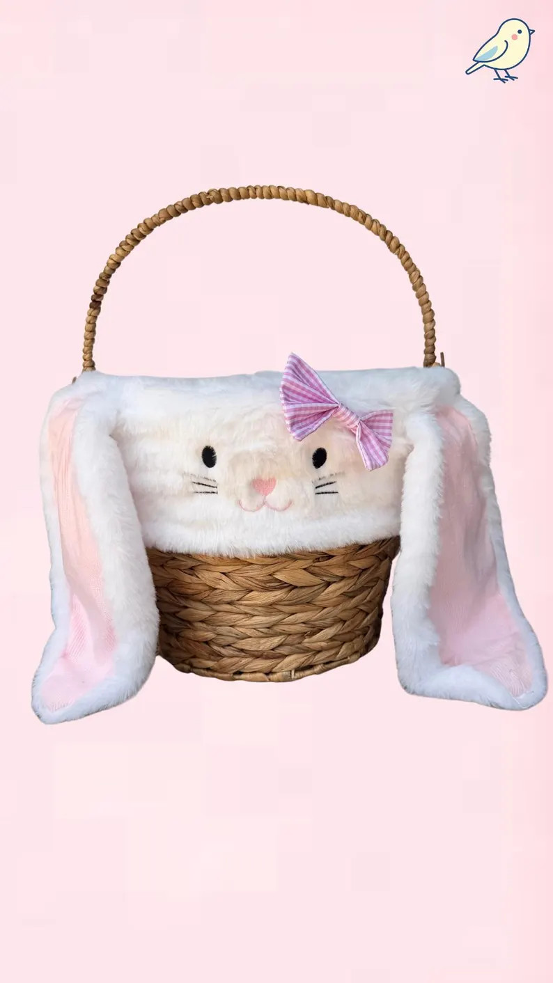 Personalized Wicker Easter Basket – Custom Embroidered Name Easter Basket – Baby Gift, Easter... | Etsy (US)