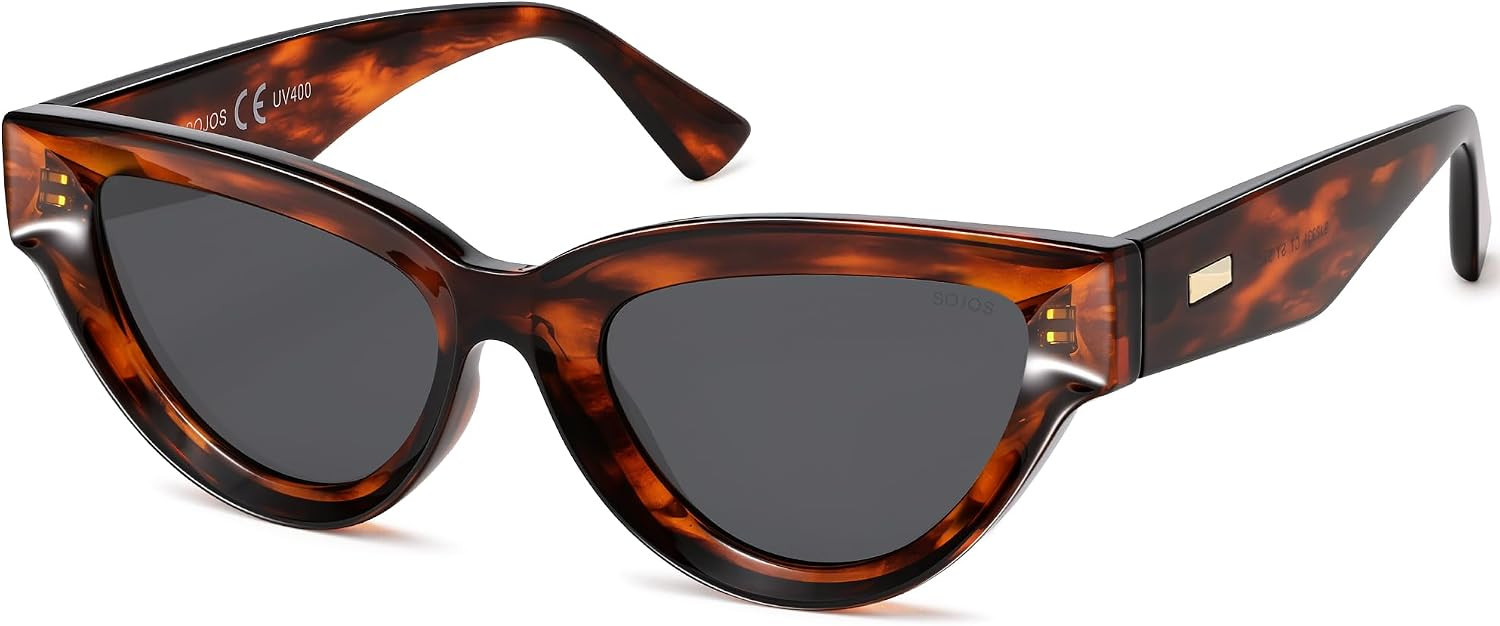 SOJOS Retro Polarized Cat Eye Sunglasses Womens Vintage Shades Trendy Stylish Sunnies SJ2331A | Amazon (US)
