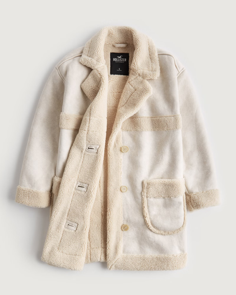 Women's Faux Shearling Coat | Women's Jackets & Coats | HollisterCo.com | Hollister (US)