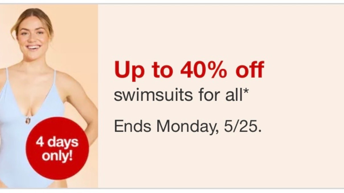 Up to 40% off select swimsuits at @Target ￼🎯

#LTKSaleAlert #LTKSwim #LTKTravel
