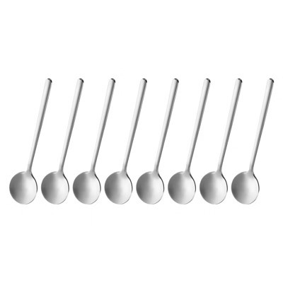 Unique Bargains Stainless Steel Round Head Long Handle Spoon 8 Pcs Silver Tone 5.3 Inch | Target