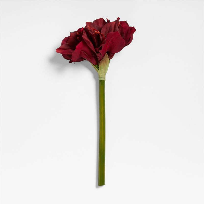 Faux Deep Red Amaryllis Stem 19" by Abigail Ahern | Crate & Barrel | Crate & Barrel