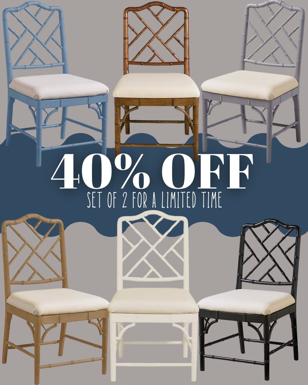 Southern charm, pulled up to the table! 💙 The popular Dayna side chairs are 40% off during the Labor Day sale, and they come in a set of two! Those bamboo-inspired details are such a pretty touch for a breakfast nook or a grandmillennial dining room.

The hardest part? Picking a color! Which would you choose? 👇

#LTKHome #LTKSaleAlert #LTKmomlife