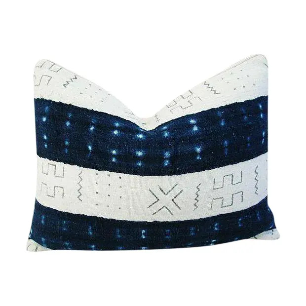 Vintage African Tribal Textile & Linen Feather/Down Pillow | Chairish