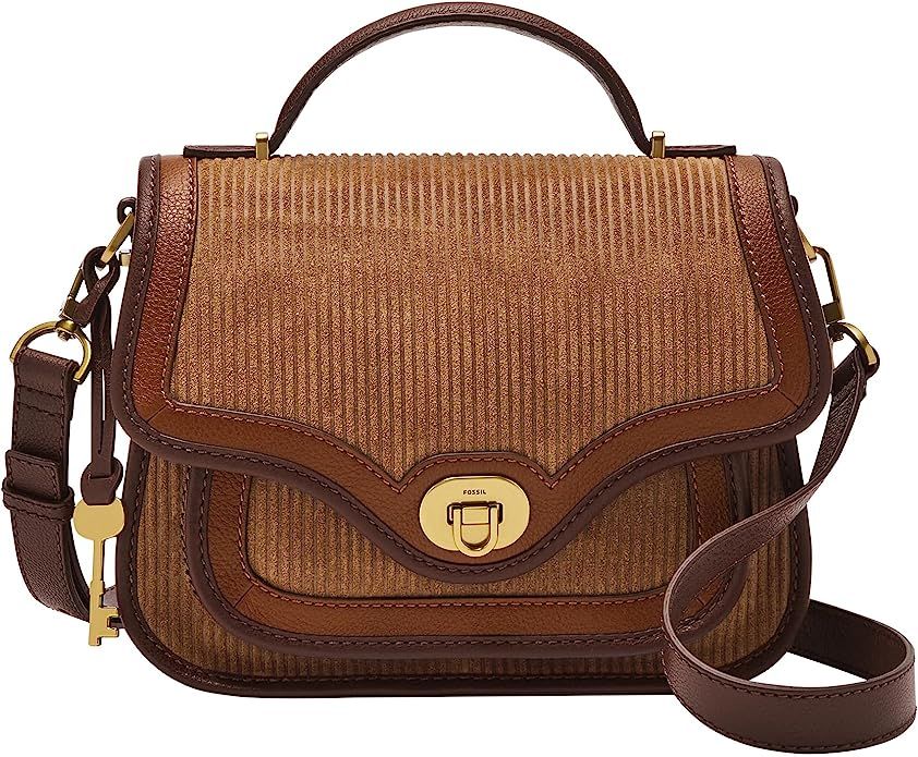 Fossil Women's Heritage Leather Top Handle Crossbody Purse Handbag | Amazon (US)