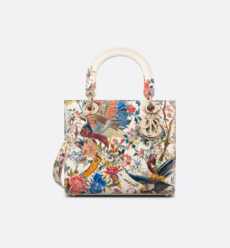 Latte Multicolor Dior Jardin d'Hiver Sculpted and Hand-Painted Calfskin | Dior Couture