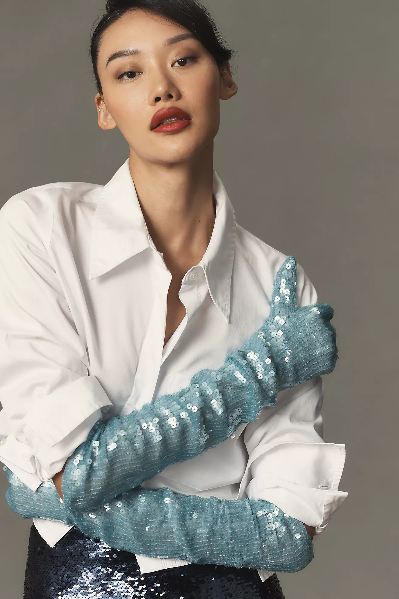 Audrey Adele Sequin Gloves | Anthropologie (US)