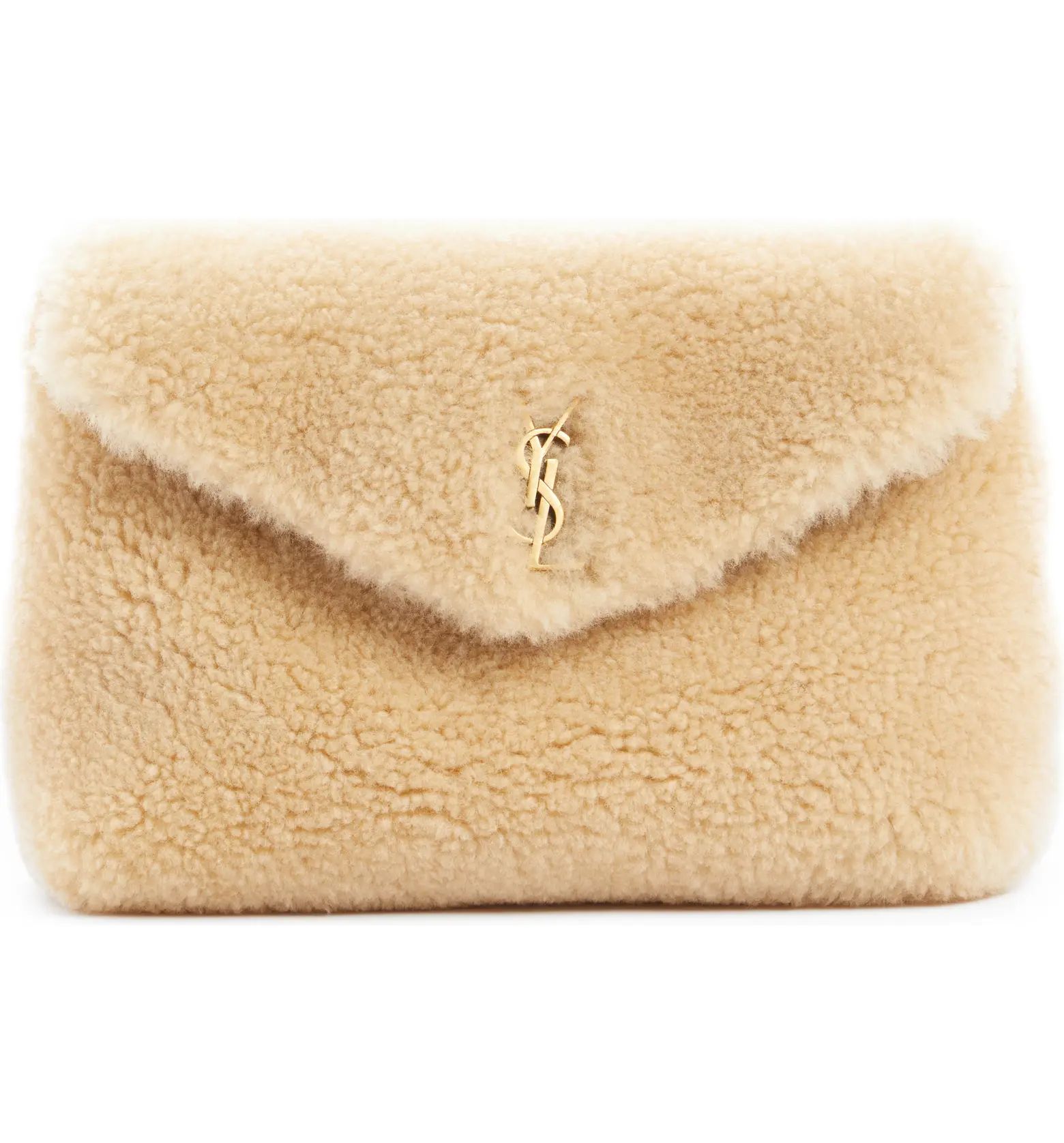 Saint Laurent Small Lou Puffer Genuine Shearling Pouch | Nordstrom | Nordstrom