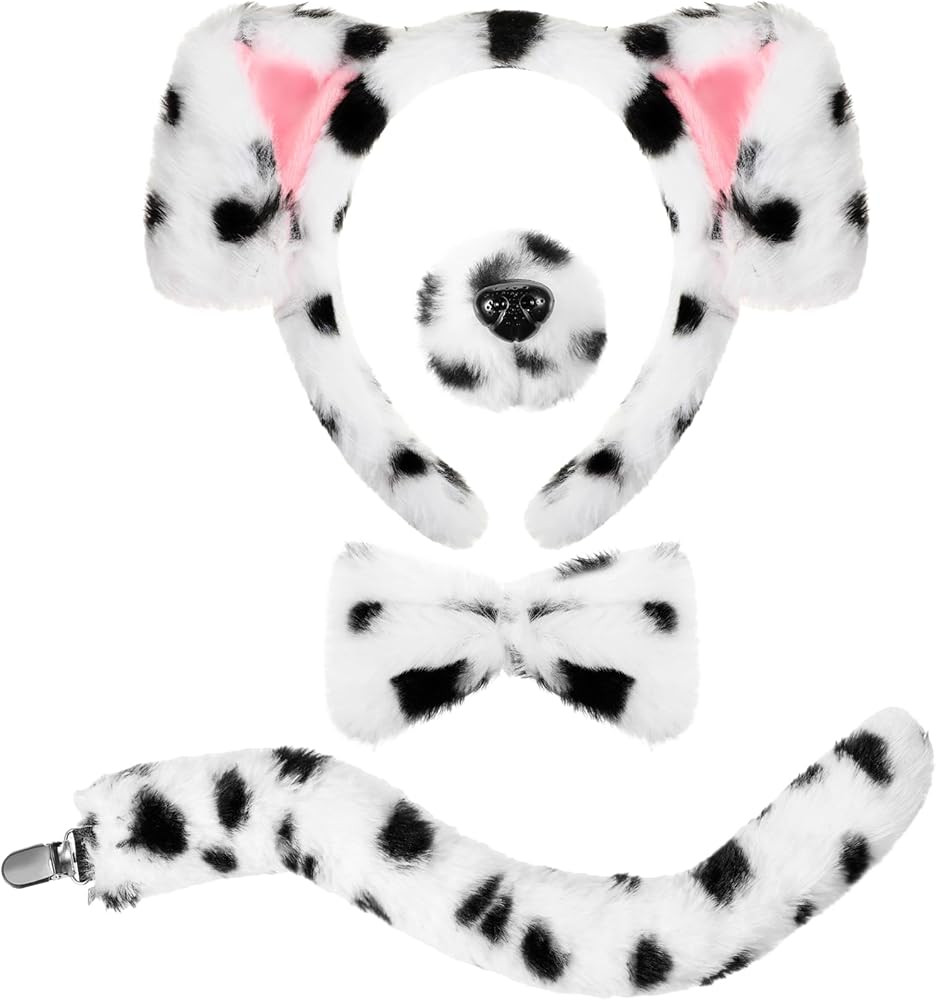 SATINIOR Puppy Dog Costume Set Ears Headband Nose Bow Tie Tail Animal Cosplay for Kid Halloween | Amazon (US)