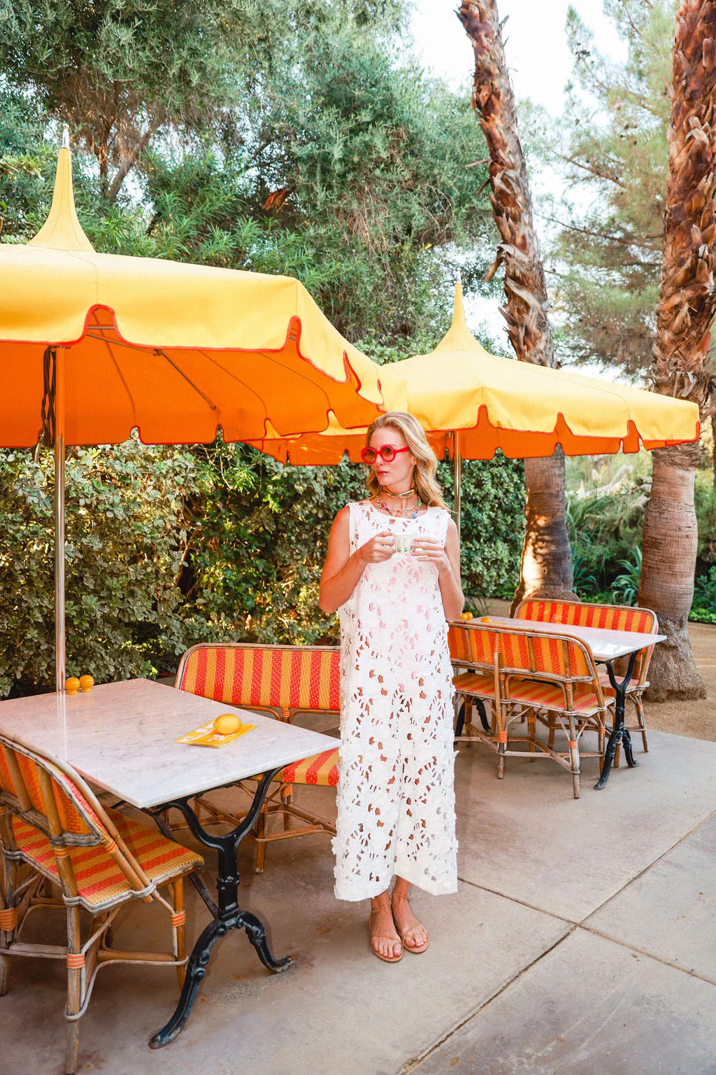Orange Floral Satin Mini Caftan | La Vie Style House