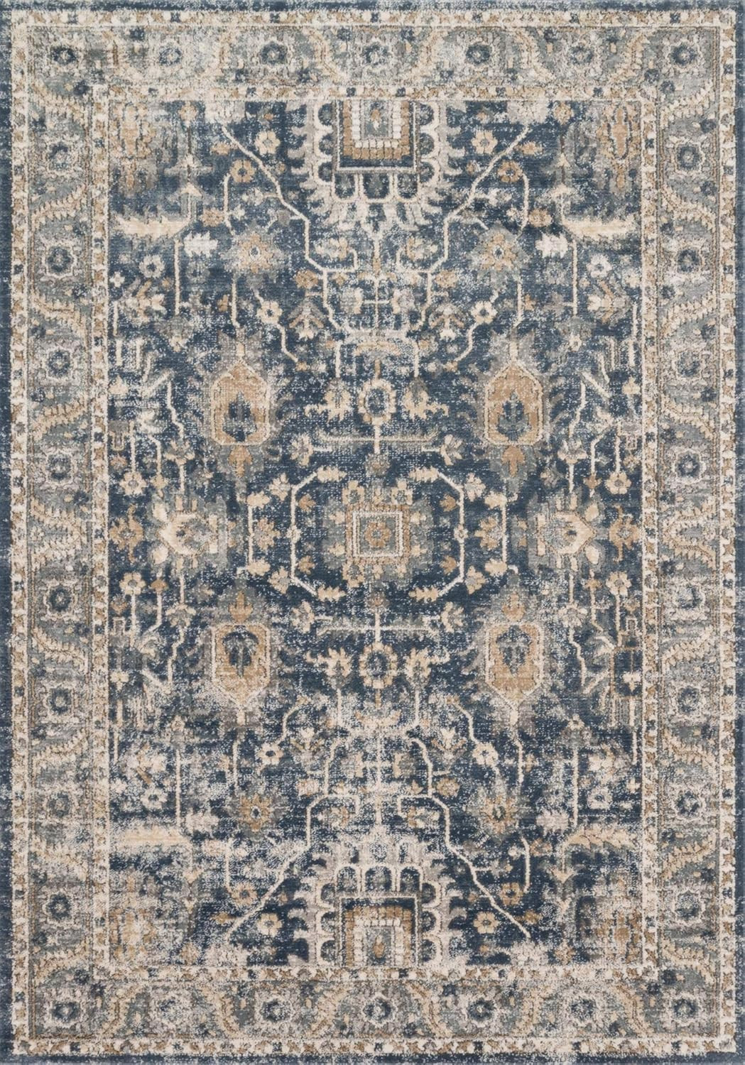 Loloi Teagan Collection TEA-03 Denim/Pebble 7'-11" x 10'-6" Area Rug, Large, Soft Neutral Rug, Hi... | Amazon (US)