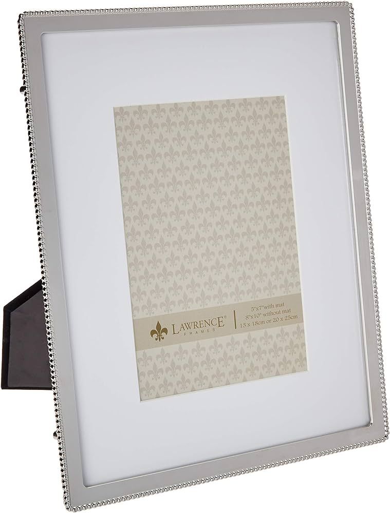 Lawrence Frames Metal Picture Frame with Delicate Outer Border of Beads, Silver, 8x10 | Amazon (US)