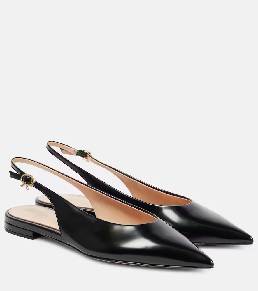Gianvito Rossi Robbie Sling 05 leather slingback flats | Mytheresa (US/CA)