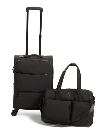 21in Softside Carry-on Spinner And Weekender Luggage Set | Leather | Marshalls