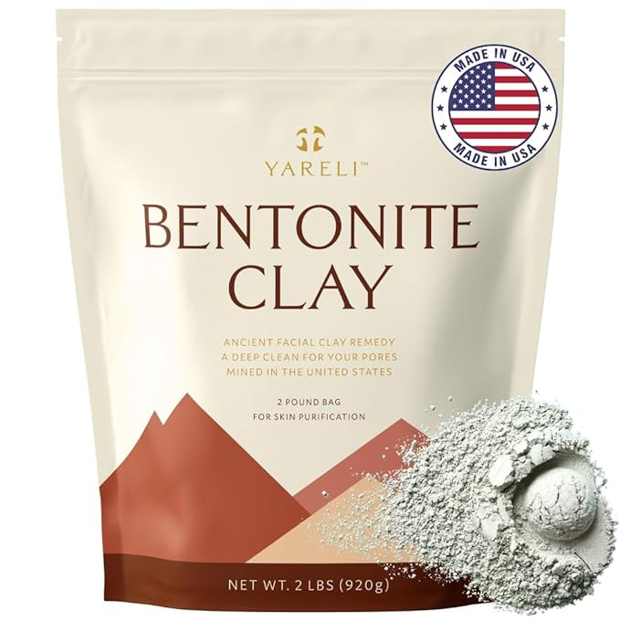 Bentonite Clay Powder Facial Mask & Cleansing Bath, Pure Indian Healing Clay, 2lb (32oz) | Amazon (US)