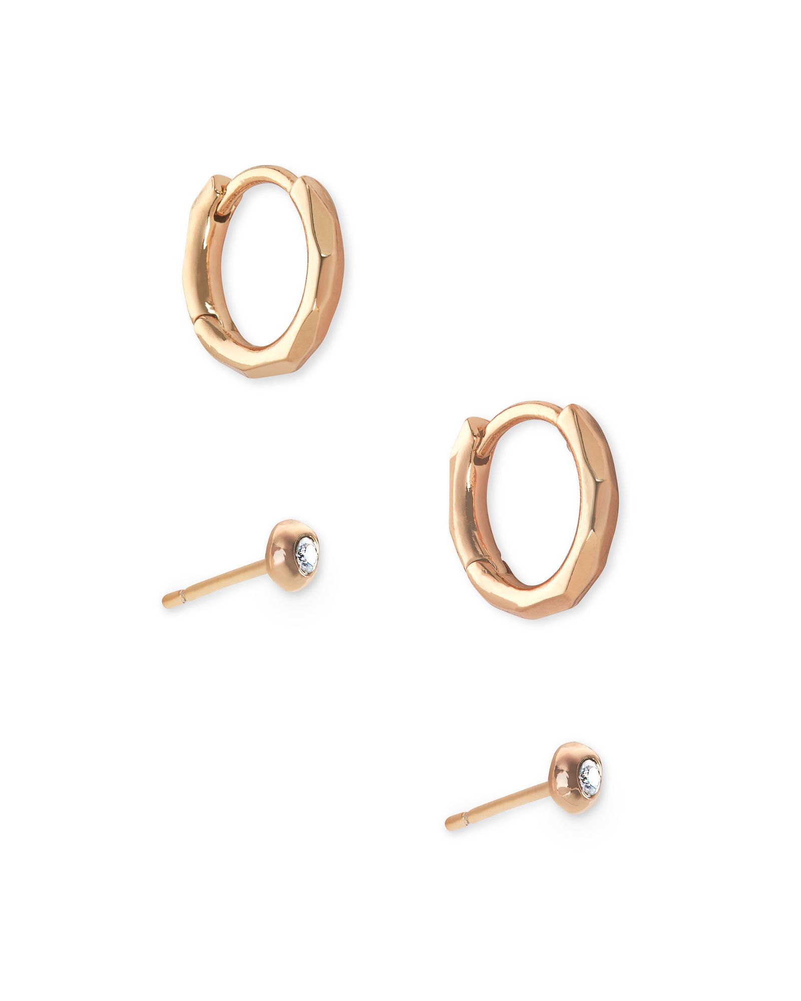 Addison Huggie & Stud Earrings Set in Rose Gold | Kendra Scott