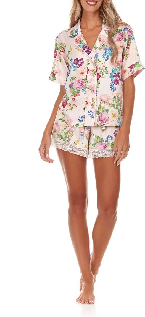 Selena Floral Satin Short Pajamas | Nordstrom