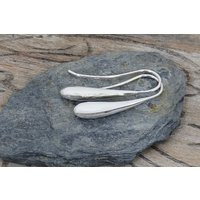 Minimalist Sterling Silver Slender Teardrop Earrings | Jewelry Liquid Drop Reflecting - P16 | Etsy (US)
