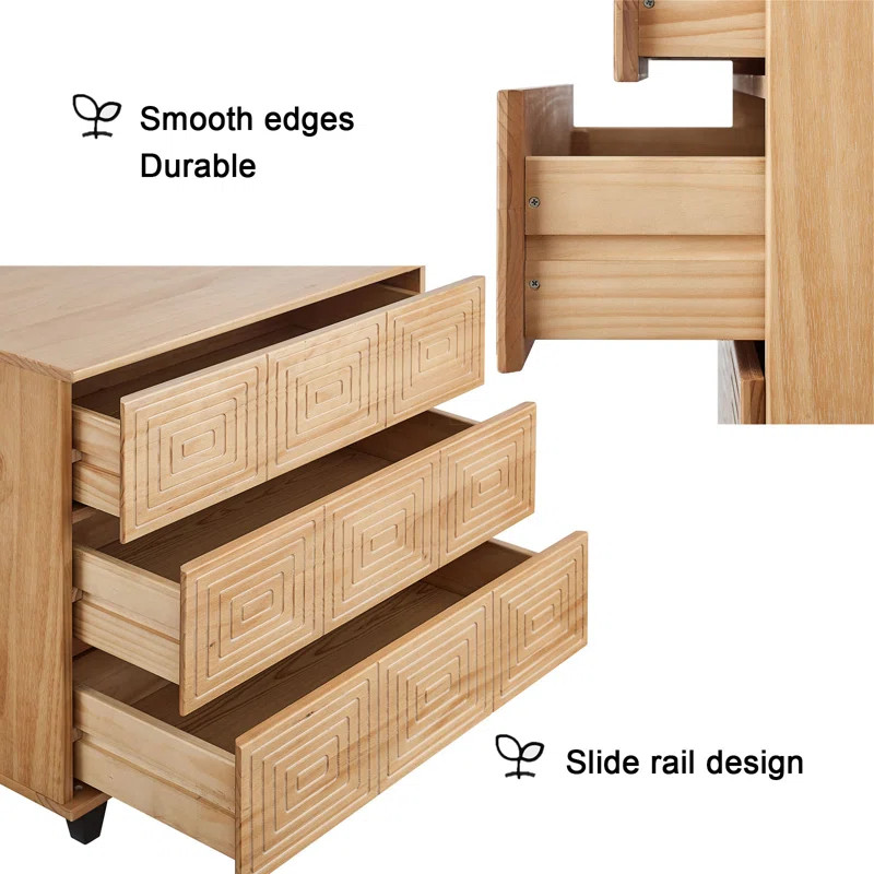 Davares 3 - Drawer Dresser | Wayfair North America