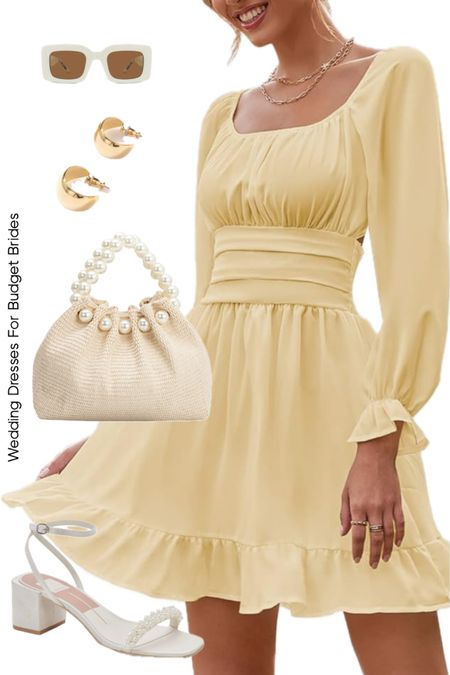 Romantic bridal shower outfit idea for the bride to be.

#bridgertoninspired #cottagecoreaesthetic #ruffleddresses #yellowdresses #sundresses 

#LTKStyleTip #LTKWedding #LTKSeasonal