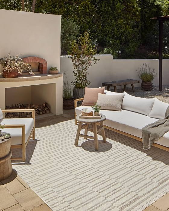 Loloi Amber Lewis Malibu Collection MAB-03 Tan/Ivory 6'-4" x 9'-2" Area Rug | Amazon (US)