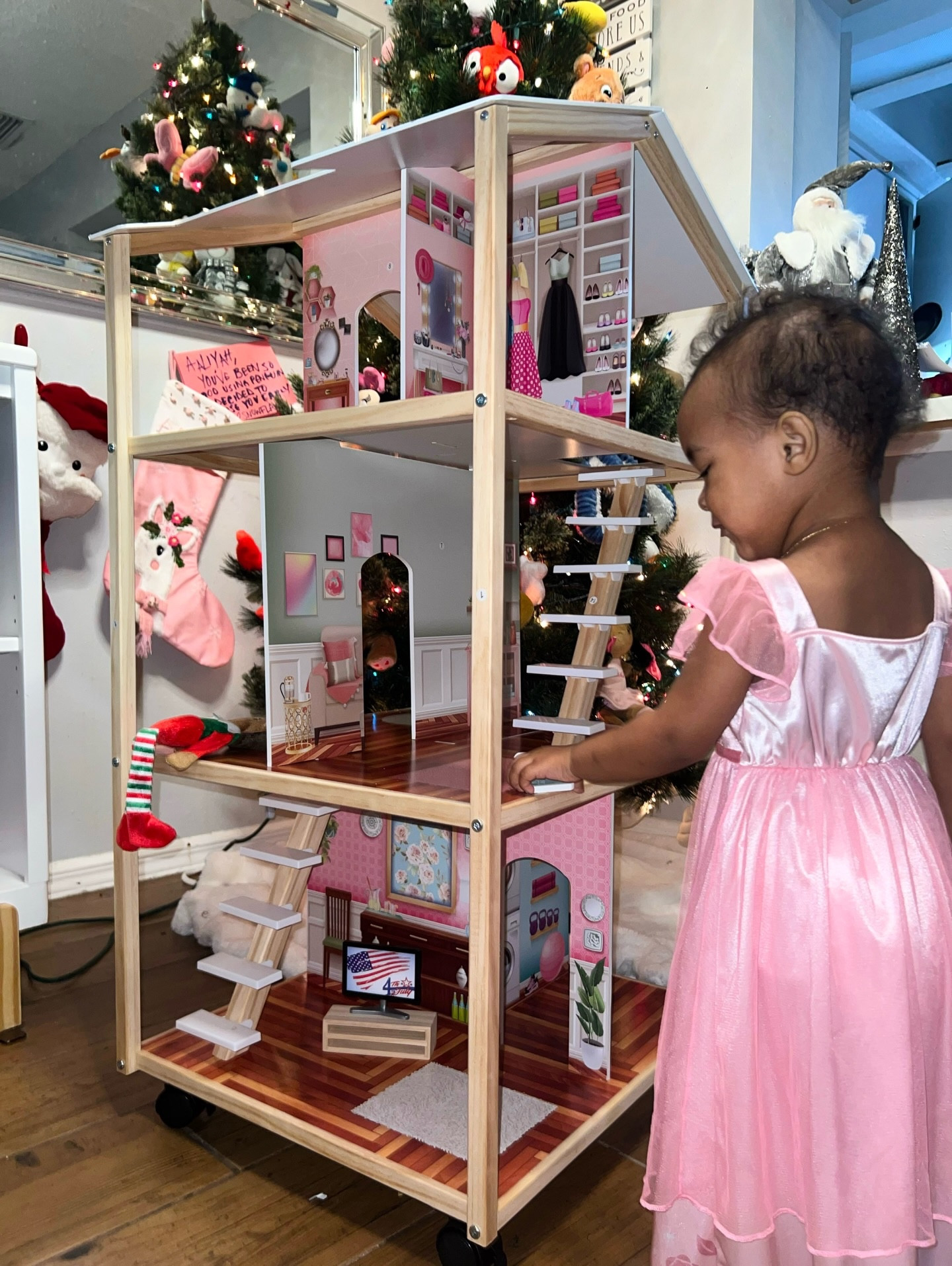 Stayed up way too late so she could wake up to this surprise… and I’d do it all over again 🥹

Her face when she saw her new moveable mansion made the late night worth it…pure joy, pure magic.

And that last picture? That’s the moment I’ll keep forever. The excitement. The imagination. The memories being made in real time.

She dove right in, exploring every room, playing with all the accessories, and creating her own little world. The pre-installed backgrounds make pretend play feel so real watching her “wash her hands,” move from room to room, and tell her own stories is something I’ll never forget.

This mansion is beautifully made, easy to move, packed with accessories, and keeps her engaged for so long. If you’re looking for a Christmas gift that isn’t just a toy but an experience  THIS IS IT 🎁 

Hands down one of the best gifts we’ve given her, and a must-have for imaginative little ones.

COMMENT house for the 🔗 because I know another mama needs this magic under the tree 💕

@walmart  @deltachildren 

#ChristmasGiftIdea #ImaginativePlay #ToddlerToys #Ad #giftthatlasts