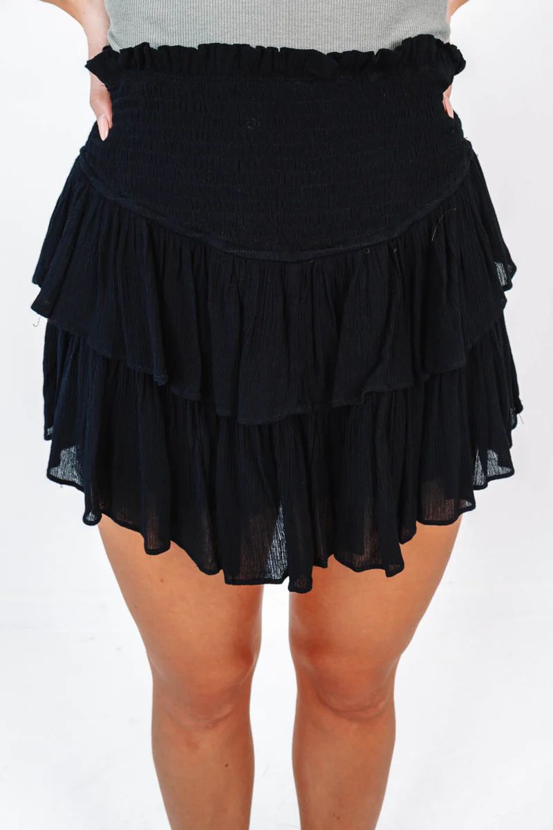 Sweet On The Sidelines Skort - Black | The Impeccable Pig