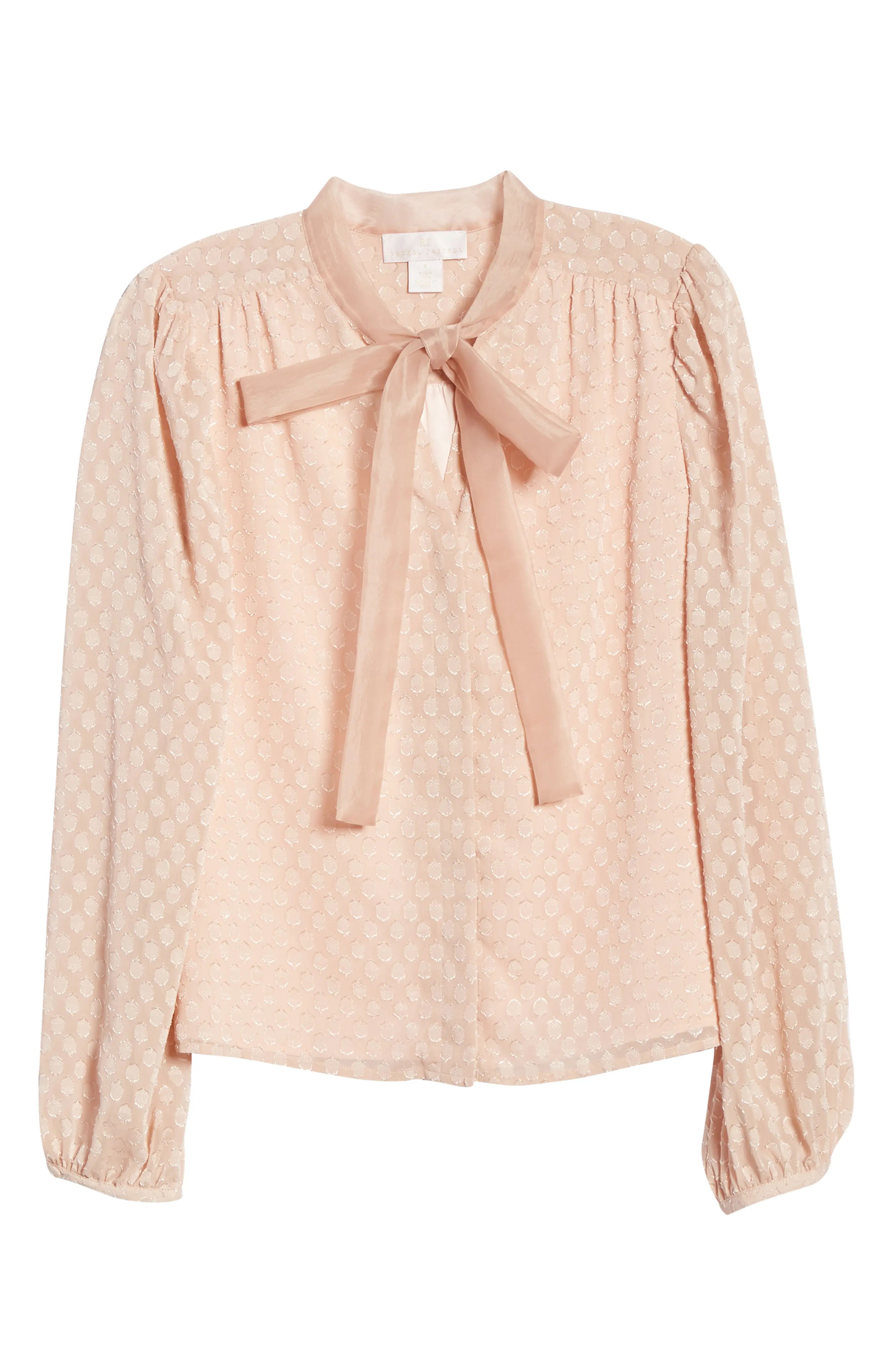 Textured Dot Bow Blouse | Nordstrom