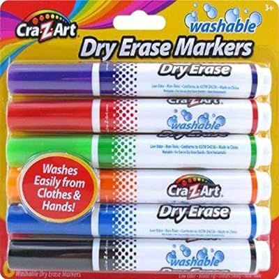 Cra-Z-Art Kids Washable Broadline Dry Erase Markers, 6 Count | Amazon (US)
