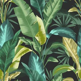 Leaf It Out Midnight Wallpaper | The Home Depot